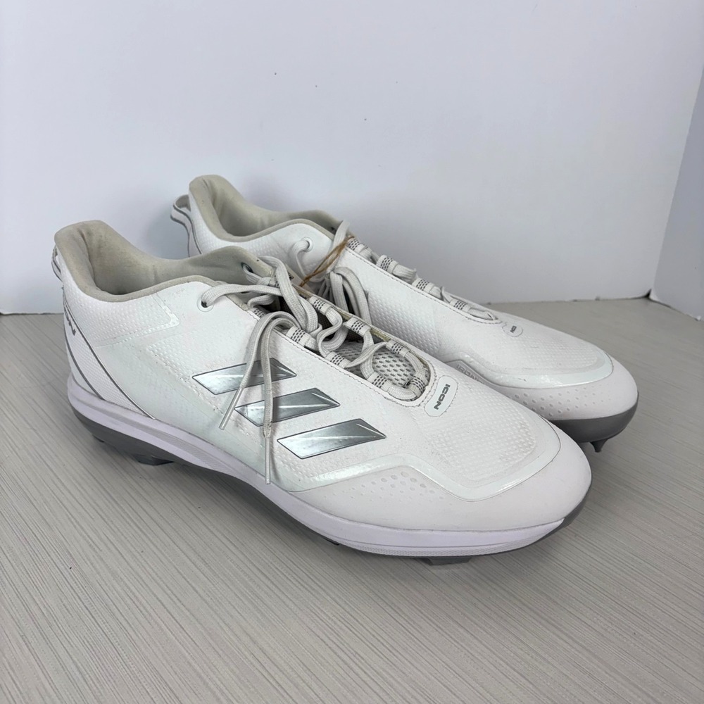 Adidas Icon 7 TPU Low Molded Men's Size 16 Baseball Cleats White/Gray S23882 NEW